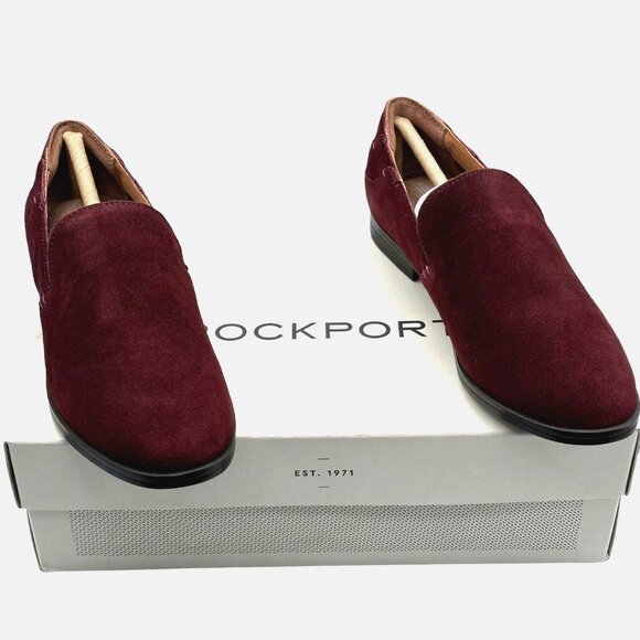 Rockport Womens Size 5 WIDE‎ Perpetua Suede Penny Loafers In Red Shoes Slip-On - Picture 1 of 9